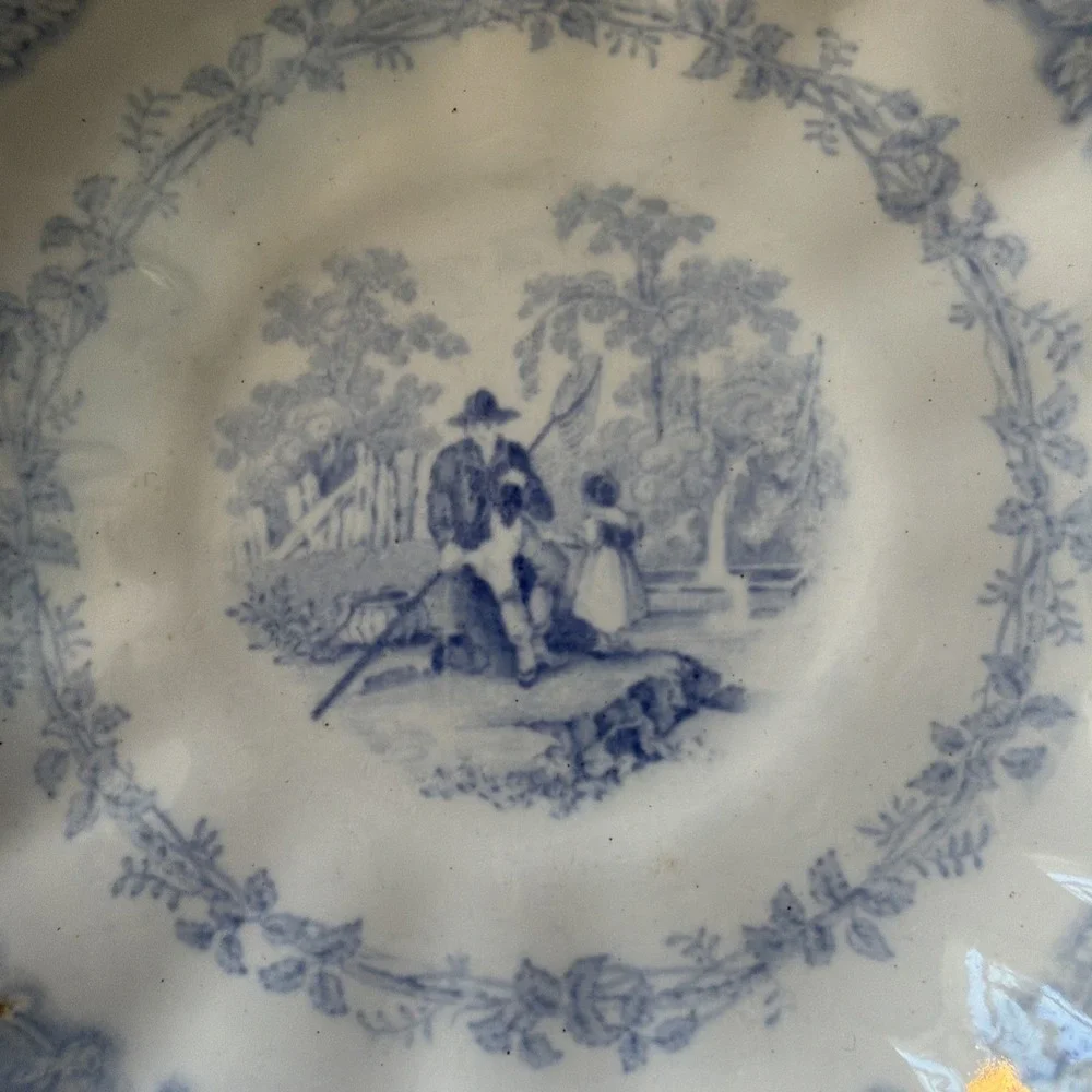 4 Antique Blue J. Clementson  Transferware 